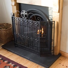 Large black cast iron fire - black,
