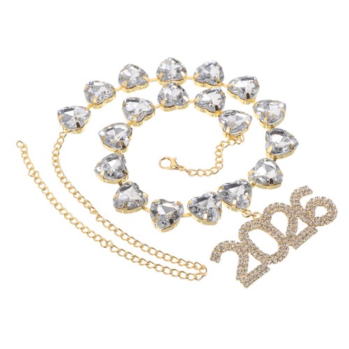 Rhinestone number necklace - number,