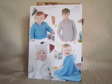 4590 - Sirdar Snuggly Baby Bamboo - Jumpers/Blanket/Helmet - Age 0-7 years