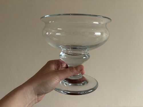 Clear glass compote pedestal - glass,