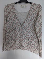 Cath Kidston Cream Cardigan with Flowered Pattern Size M
