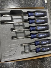 Snap On 6pc Soft Grip Combination Screwdriver Set Blue Handles