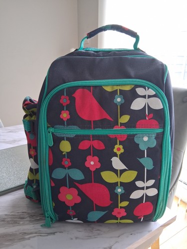 Navy floral picnic backpack - navy,