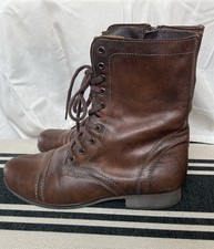 Steve Madden Troopa Combat Boots Brown Leather Women's Size 9.5 Boots