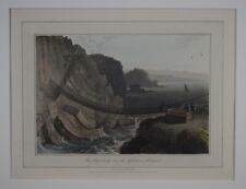 Rope bridge near the Lighthouse, Holyhead. Aquatint by William Daniell RA, 1815