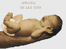 Cross stitch birth sampler kit - cross,