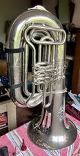 Double B flat Tuba.Czech Eastern European style rotary valve tuba and hard case