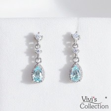 Clip earrings drop aqua - clip,