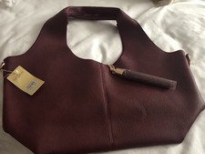 Burgundy  Faux Leather Tote