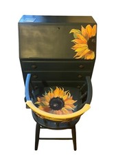 Hand painted  sunflower bureau and chair
