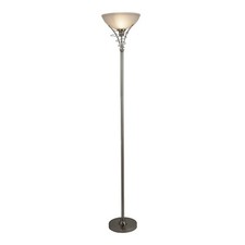 Silver Frosted Dome Glass Twist Centre Uplighter Floor Standing Stand Lamp Light