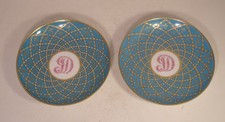 Pair Of Mintons Sevres Style Celeste Blue Gilded 5.25" Dishes A/F (AS SEEN)