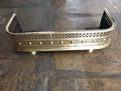 Victorian brass fire fender - fire,