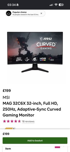 Msi mag 32c6x 32in - msi, curved