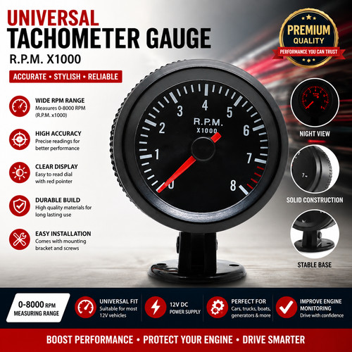 52mm rev counter - 2'', 0-8000