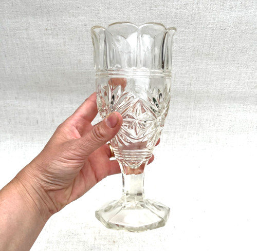 Vintage celery vase pressed - vintage,