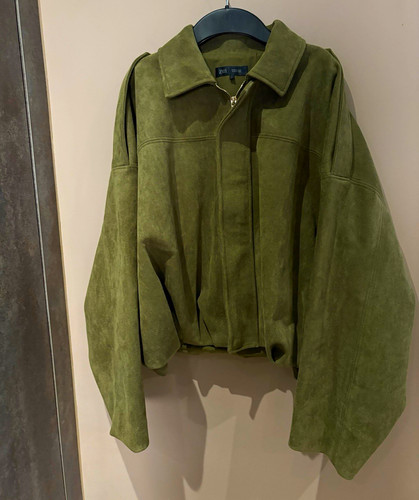 Zara khaki green faux suede