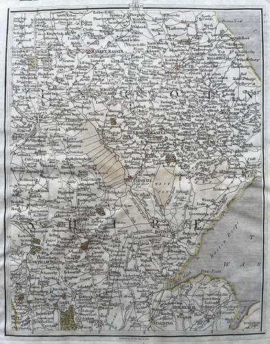 1794 antique map louth - map;,