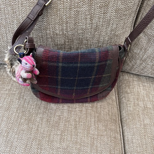 Joules tweed plaid handbag - joules,