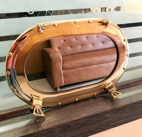 Nautical brass porthole - brass, porthole~oval