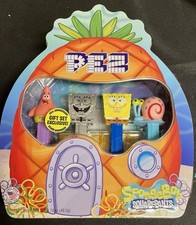PEZ Sponge Bob Gift Tin with 25 Aniversary Silver Dispenser New Never Opened
