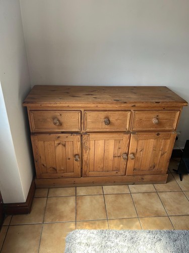 Antique pine dresser - base, vgc
