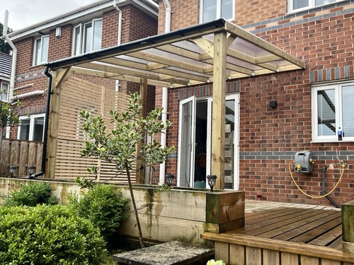 Wooden pergola lean - lean, with