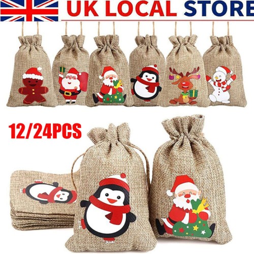 24pcs christmas hessian - 12/24pcs,