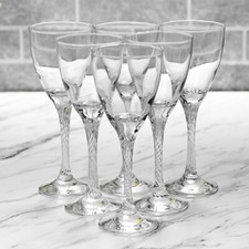 6pc Twist Stem White Red Wine Decorative Glasses Set Cups Dinner Party Goblets