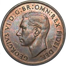 1950 Proof Penny - George VI British Bronze Coin - Superb