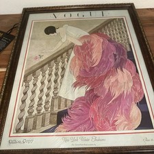 New Vintage Theme Vogue Magazine Covers Framed Artwork 18x22