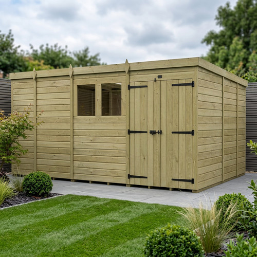 Pent shed double door - 13, x
