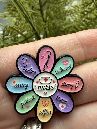 Nurse flower enamel pin badge - pin,