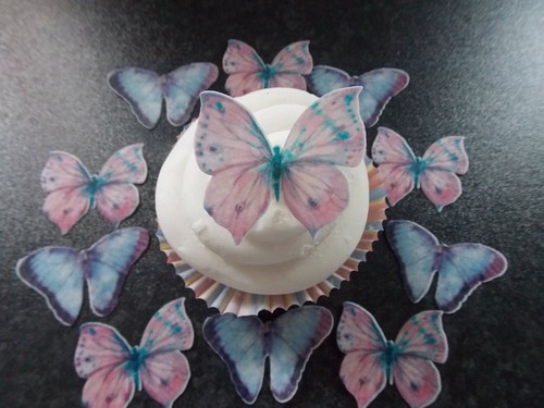 Precut edible pink and blue - 14,