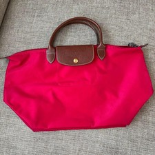 Longchamp red nylon mother s bag with leather handles 30a