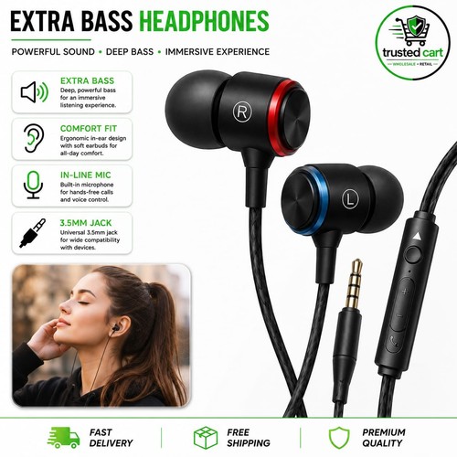 Wired earphones with mic - wired, in