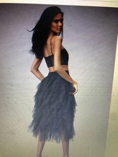 anthropologie cheri black tulle skirt size L (14-16) RRP £130 Party Ruffled 