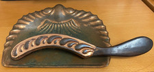 Antique Crumb Tray & Brush- English Copper- JS & S - Joseph Sankey