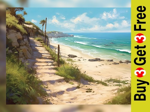 Serene beach pathway art - serene,