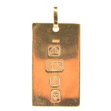 Vintage 9ct Ingot Pendant Gold