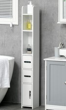 Tall Bathroom Cabinet Slim Floor Freestanding Cupboard Storage Unit Tallboy
