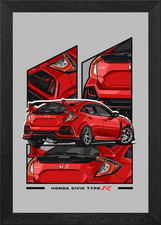 honda civic type r red Framed