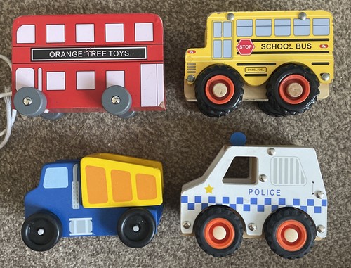 Wooden vehicles school - 4x,