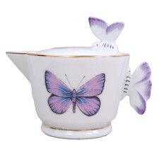 Porcelain China Butterfly Creamer Purple MCM Aynsley Manner