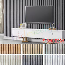 Wooden Slat Panelling Wallpaper 3D Wood Panel Effect Stripe Home Room Wall Paper