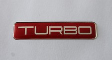 RED TURBO Sticker/Decal - 50mm x 14mm - HIGH GLOSS DOMED GEL FINISH