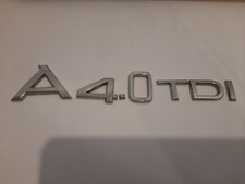CHROME A 4.0 TDI BADGE REAR TRUNK FITS AUDI MODELS A3 A4 A5 A6 A7 Q3 Q5 Q7
