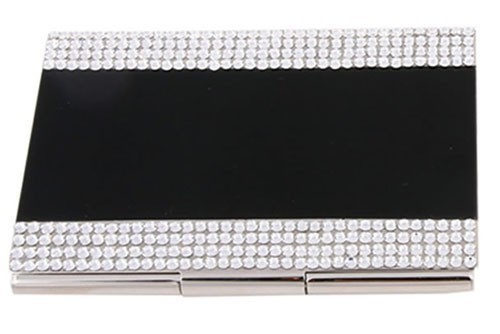 Black metal card holder - metal, with