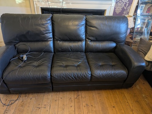 Piece black leather - piece,