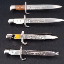 Vintage Ww1 Miniature Daggers"BRUGES" Sweethearts Pin Badges x4